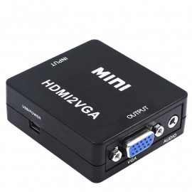 Кабель Видеоконвертор HDMI to VGA (+AUX ,активный)