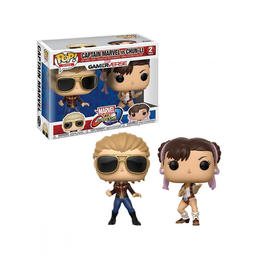 Фигурка Funko POP! Vinyl 2-Pack: Capcom vs. Marvel: Captain Marvel vs Chun-Li 22767